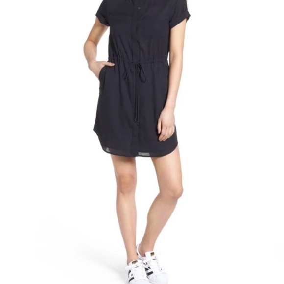 Ag Adriano Goldschmied Dresses & Skirts - AG Collarless Black Shirt Dress - Size Small